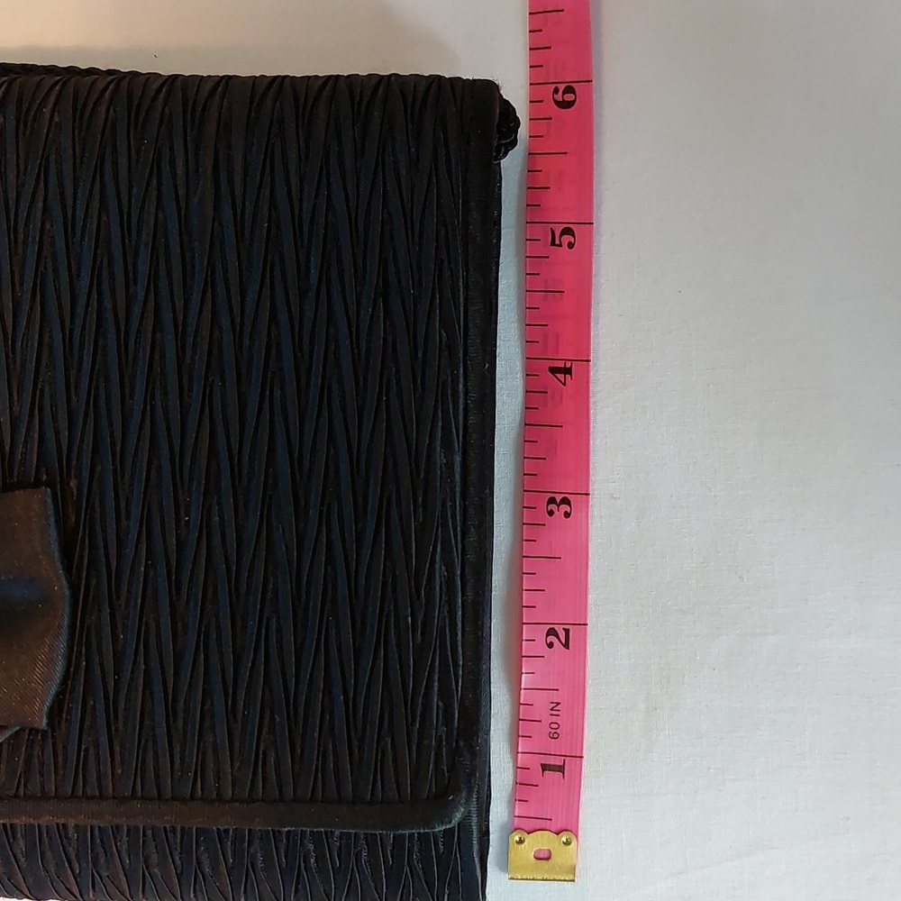 Vintage Carla Marchi Black Evening Clutch Bag with Cord Strap EUC - Picture 7 of 11